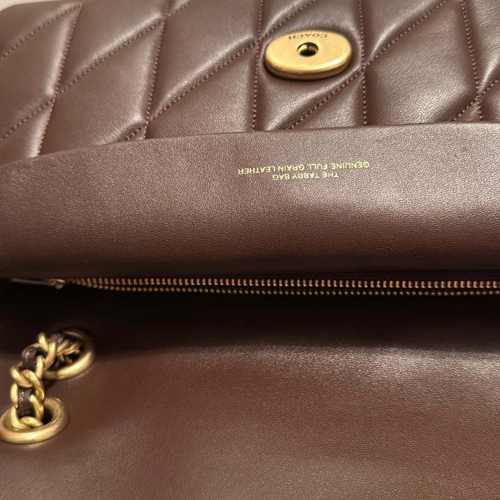 Coach Quilted Shoulder Bag in Brown with Gold Hardware - Picture 5 of 6